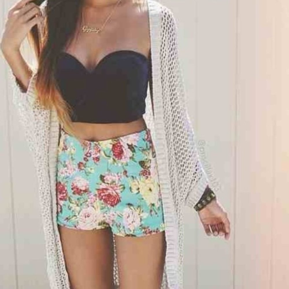Brandy Melville High Waisted Floral Shorts